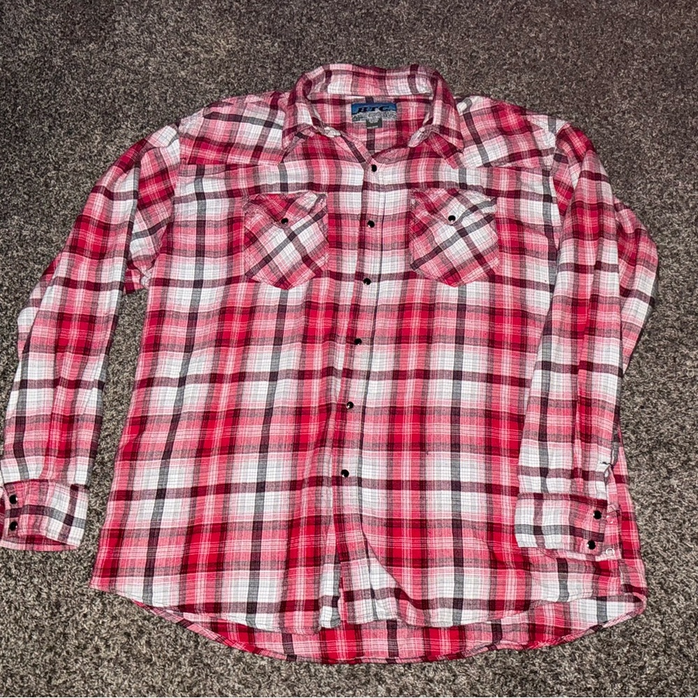 BTC Red Plaid Pearl Snap Long Sleeve Flannel
2XL